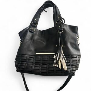 Steve Madden Black Blivia Shoulder Bag with Crossbody Strap